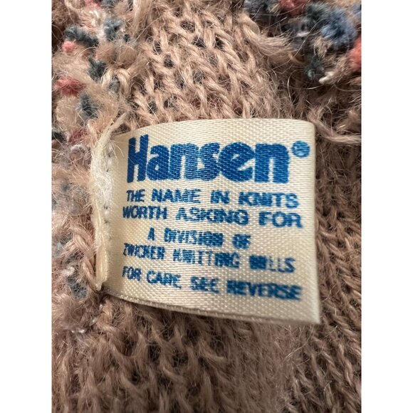 Vintage Hansen Wool & Acrylic One Size Beret In Pink & Gray Stripes Made in USA - Picture 15 of 16